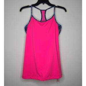Fabletics pink layered bra tank - no tag - see measurements